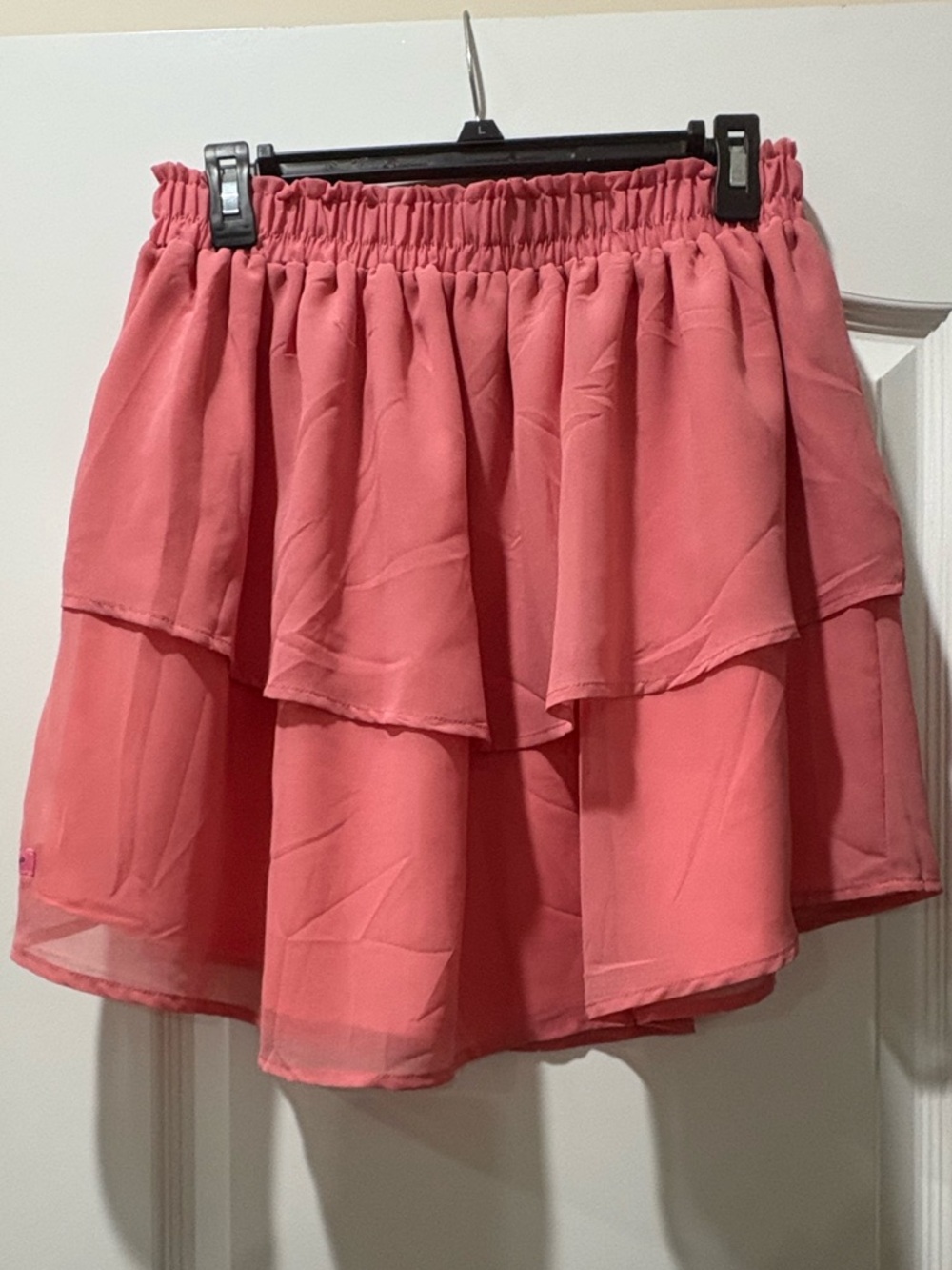 Simply Southern Coral Pink Tiered Skirt